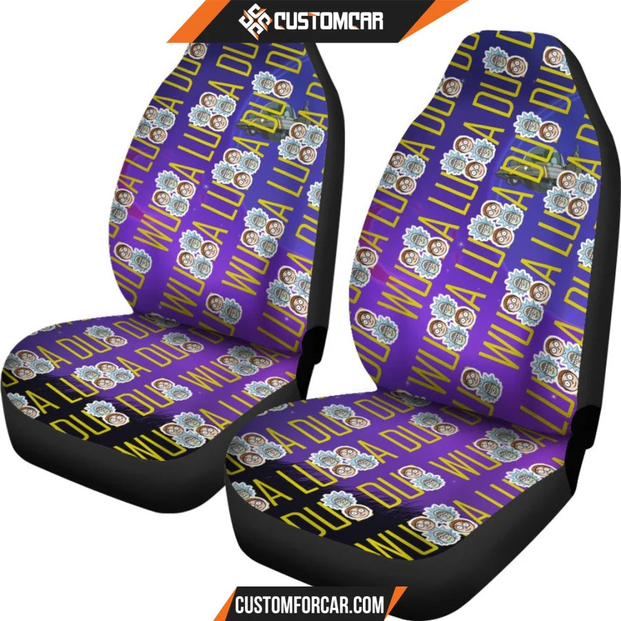 Rick And Morty Car Seat Covers Rick & Morty Heads Wubba Dubba Patterns Seat Covers R51404 DECORINCAR 2