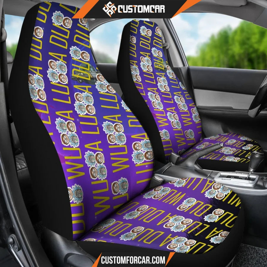 Rick And Morty Car Seat Covers Rick & Morty Heads Wubba Dubba Patterns Seat Covers R51404 DECORINCAR 3