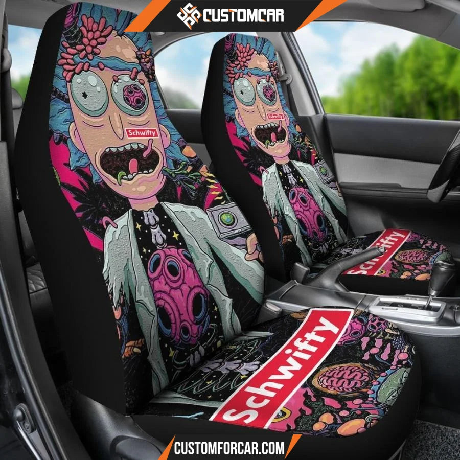 Rick And Morty Car Seat Covers Nature Rick Organs Schwifty Logo Seat Covers R21603 DECORINCAR 3