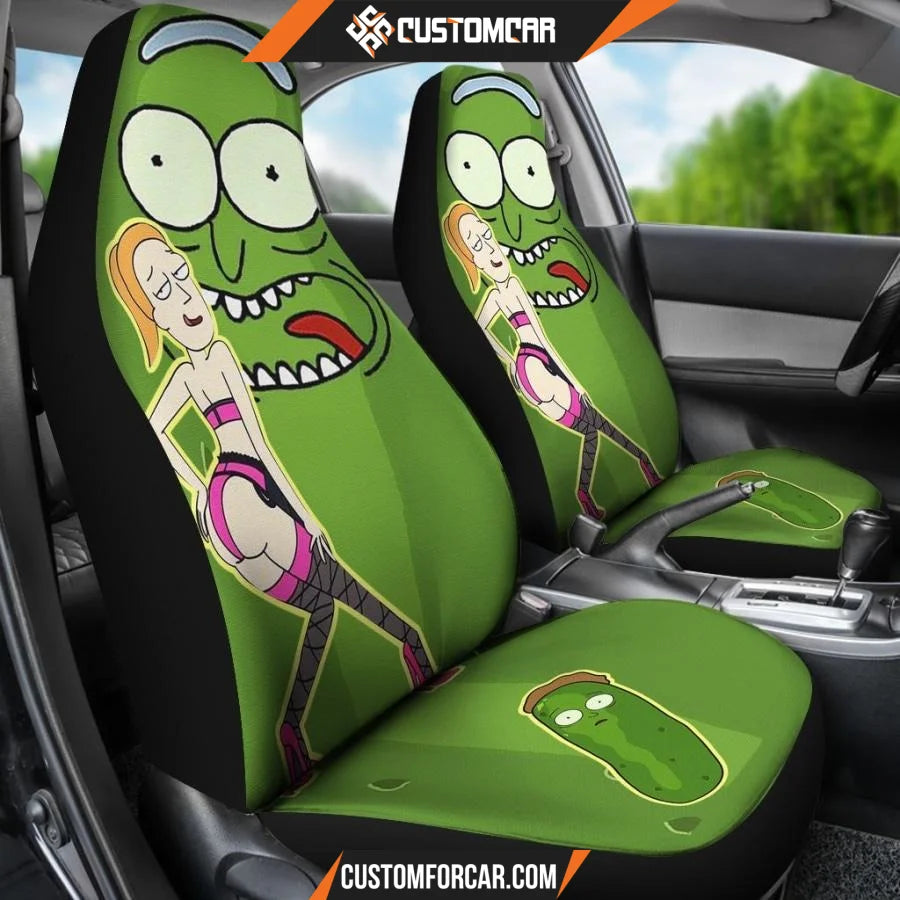 Rick And Morty Car Seat Covers Pickle Rick And Sexy Summer Smith Seat Covers R21604 DECORINCAR 3