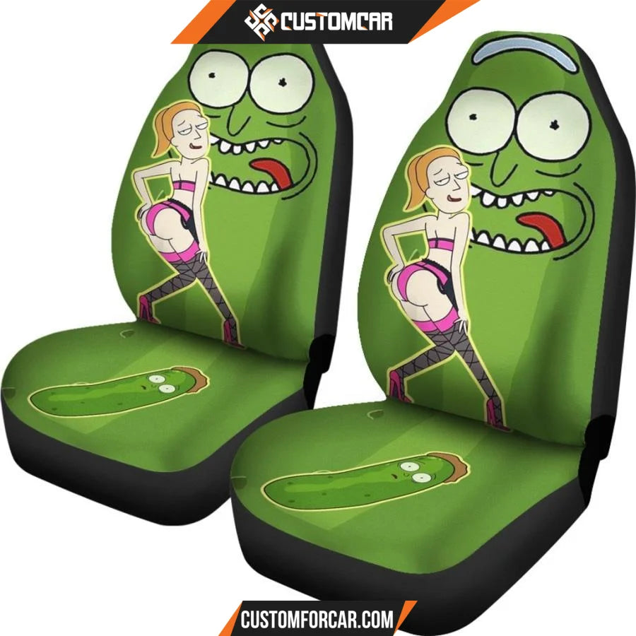 Rick And Morty Car Seat Covers Pickle Rick And Sexy Summer Smith Seat Covers R21604 DECORINCAR 2