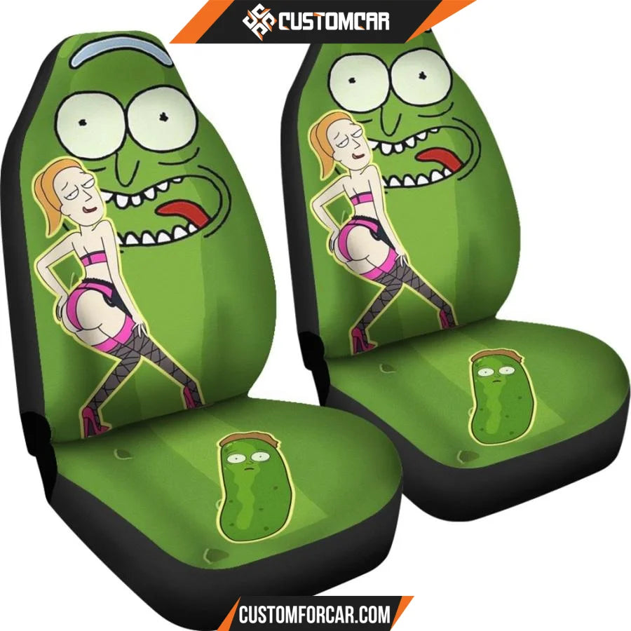 Rick And Morty Car Seat Covers Pickle Rick And Sexy Summer Smith Seat Covers R21604 DECORINCAR 4
