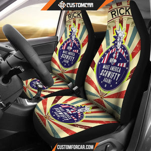 Rick And Morty Car Seat Covers President Rick Make America 