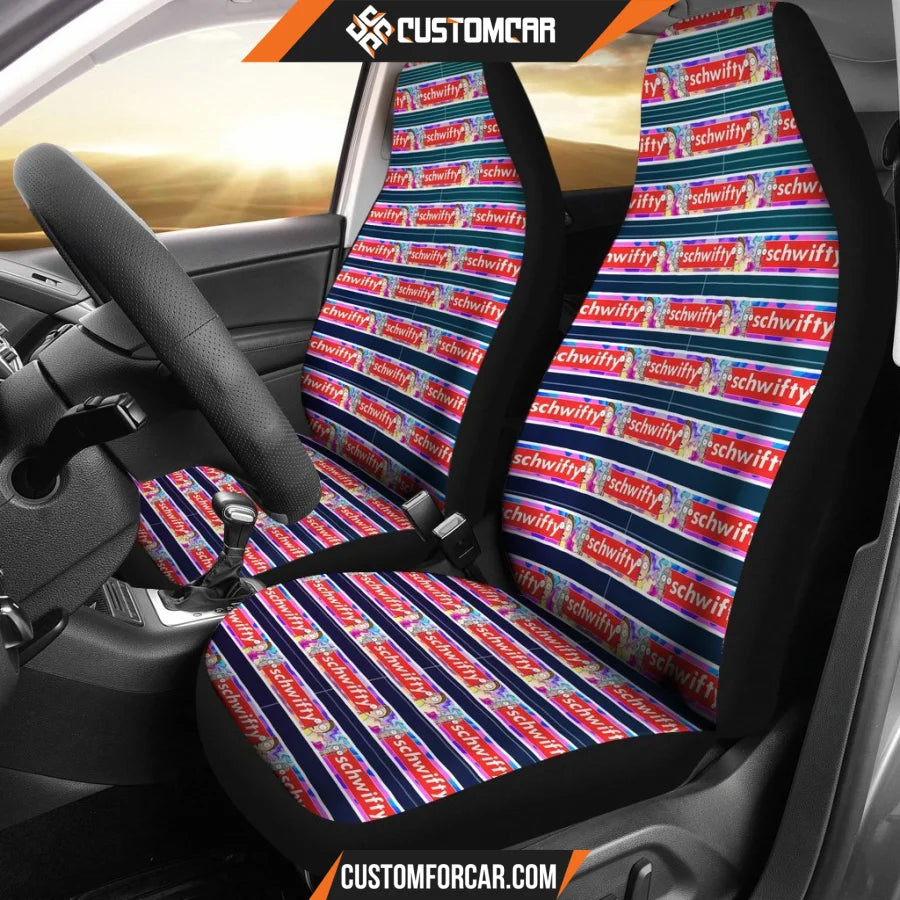 Rick And Morty Car Seat Covers Rick & Morty Schwifty Patterns Seat Covers R51403 DECORINCAR 1