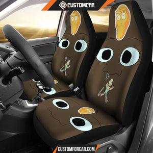 Rick And Morty Car Seat Covers Rick Star Head And Mr. Poppybutthole Brown Seat Covers R51406 DECORINCAR 1