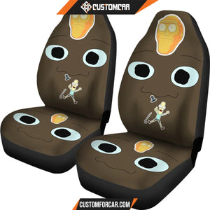 Rick And Morty Car Seat Covers Rick Star Head And Mr. Poppybutthole Brown Seat Covers R51406 DECORINCAR 4