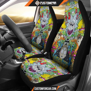 Rick And Morty Car Seat Covers Rick & Morty Supreme Patterns Trippy Seat Covers NT041502 DECORINCAR 1