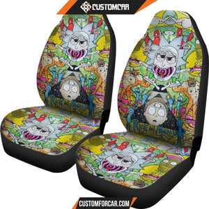 Rick And Morty Car Seat Covers Rick & Morty Supreme Patterns Trippy Seat Covers NT041502 DECORINCAR 4
