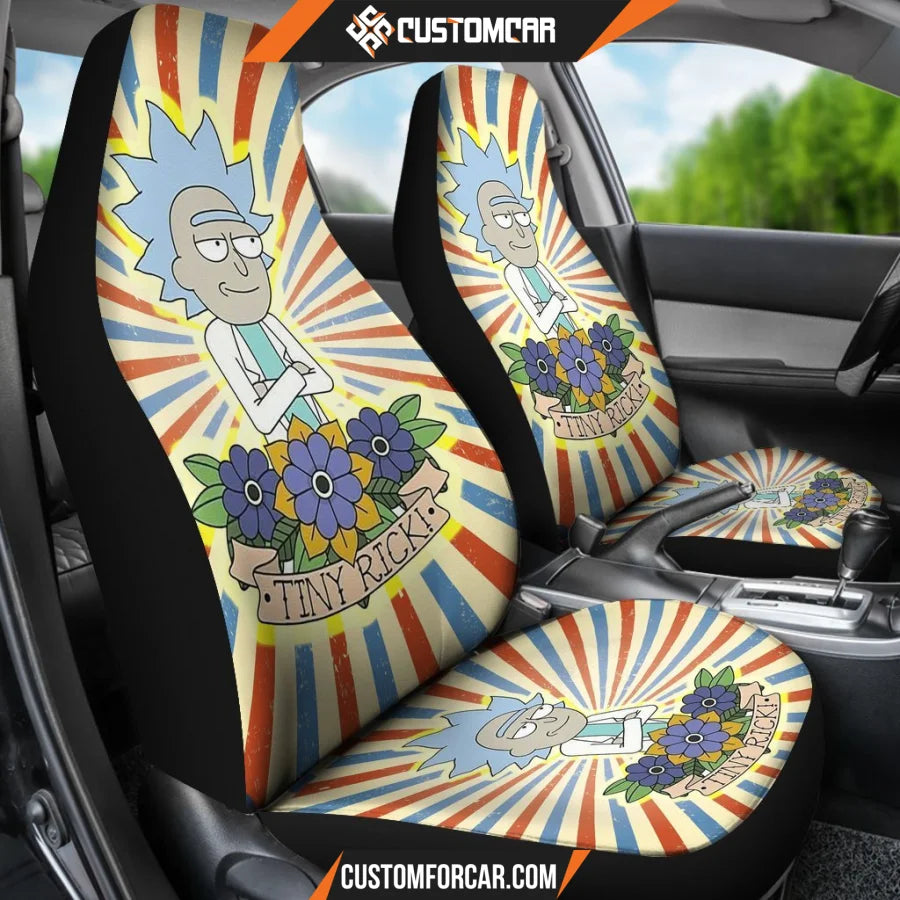 Rick And Morty Car Seat Covers Tiny Rick Flowers Retro Seat 