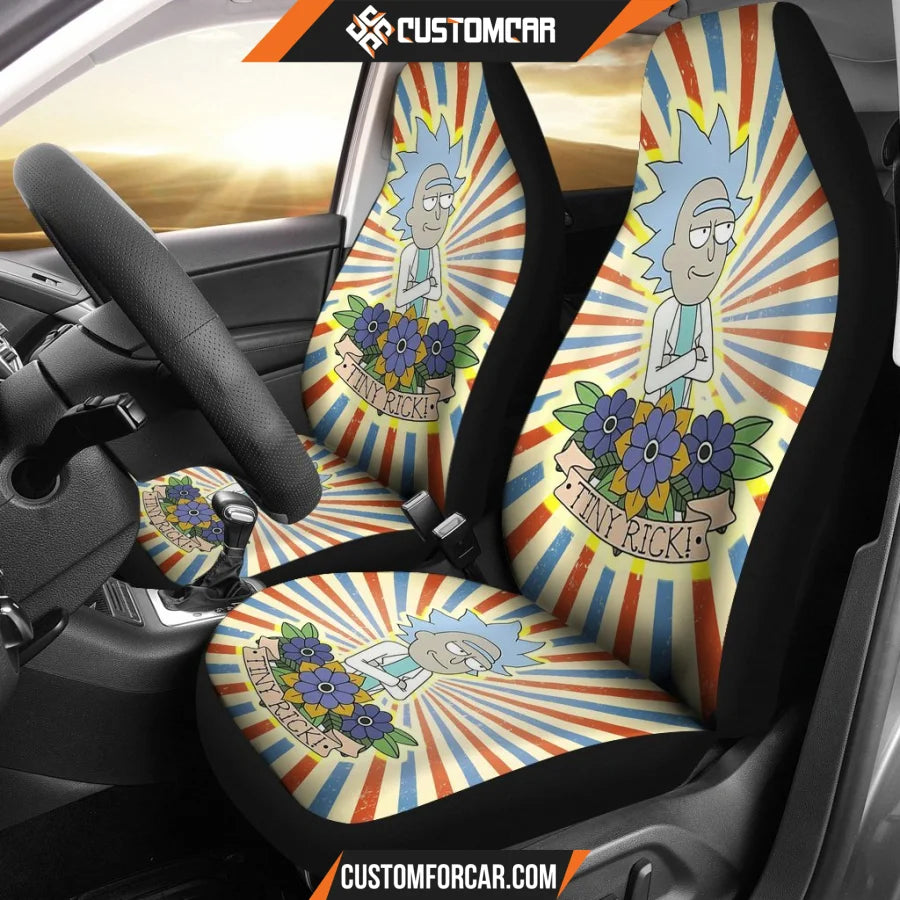 Rick And Morty Car Seat Covers Tiny Rick Flowers Retro Seat 