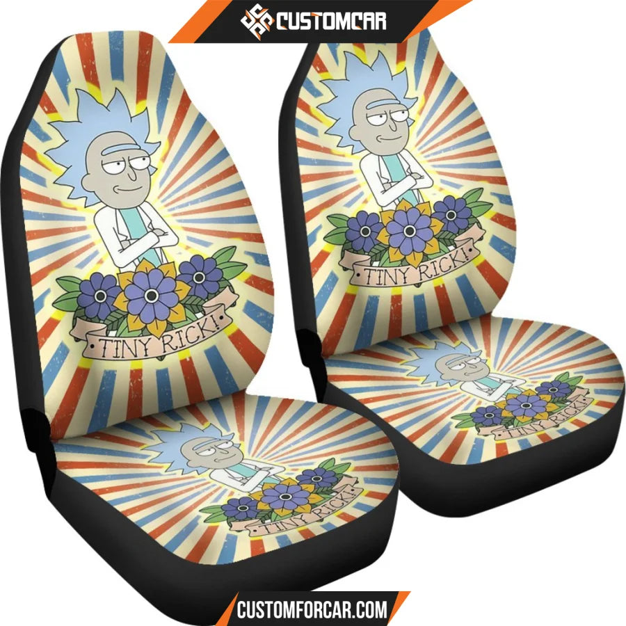 Rick And Morty Car Seat Covers Tiny Rick Flowers Retro Seat 