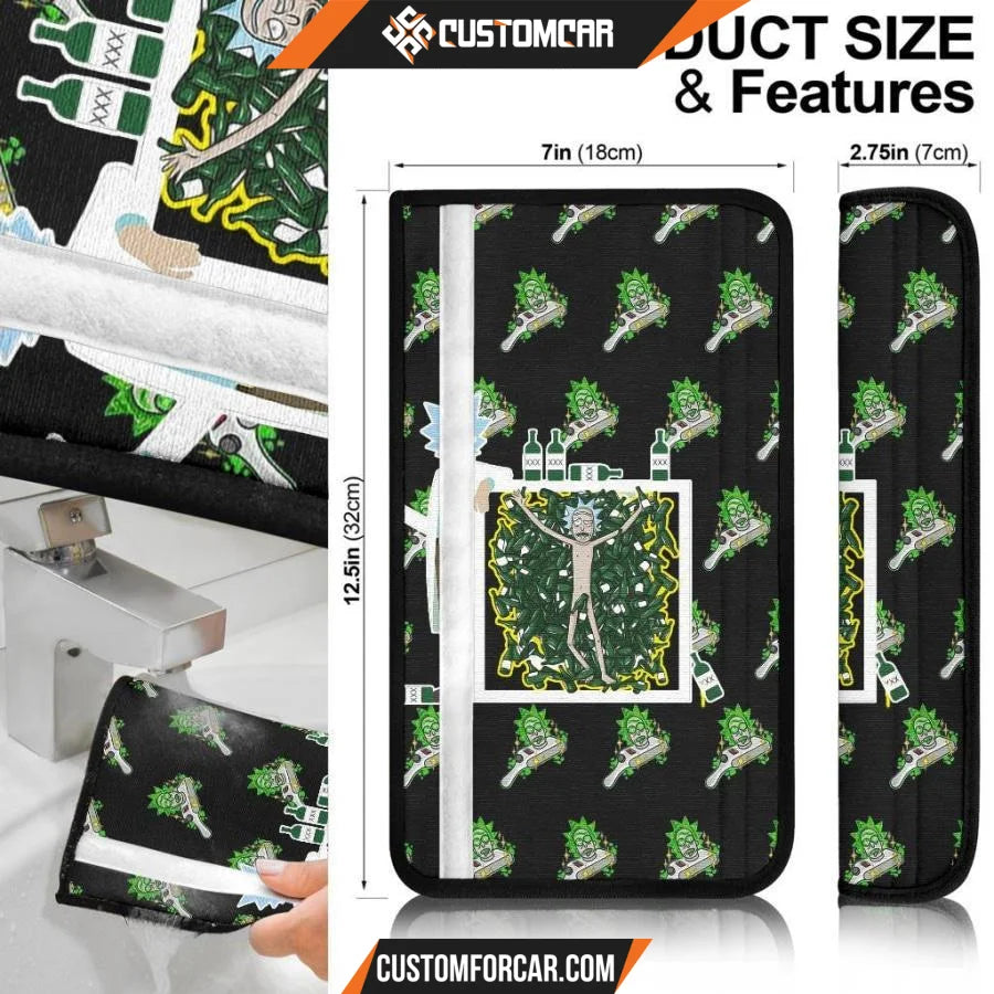 Rick And Morty Seat Belt Covers #FreeRick Rick Drunk Wine Bottles Patterns Belt Covers NT041504 DECORINCAR 6