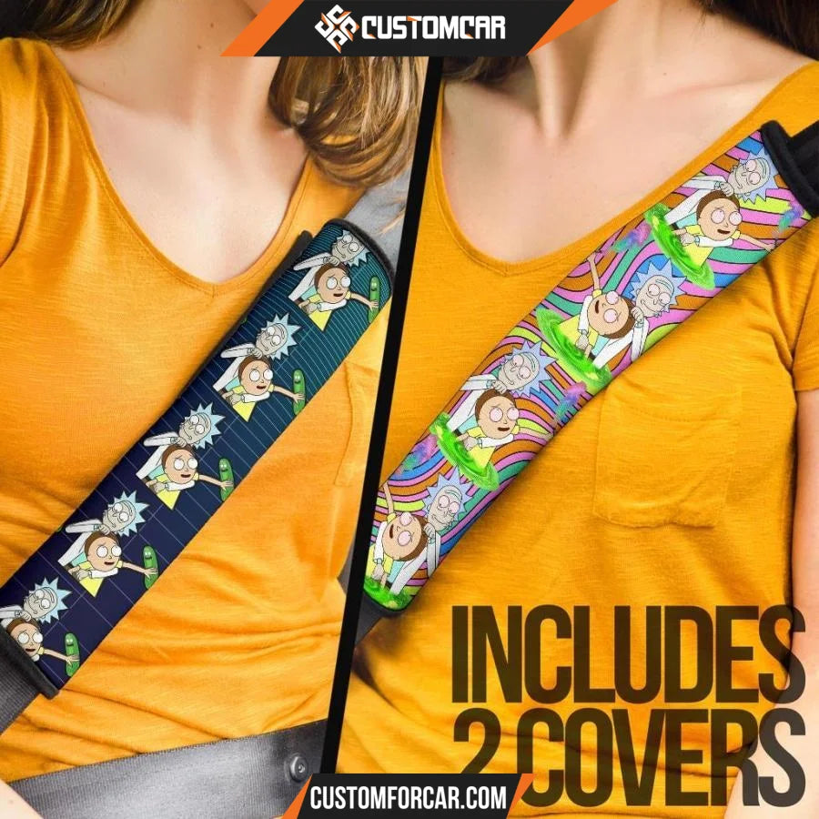 Rick And Morty Seat Belt Covers Rick & Morty Funny Moment Belt Covers D31304 DECORINCAR 4