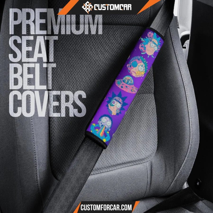 Rick And Morty Seat Belt Covers Rick & Morty Heads Wubba Dubba Belt Covers R51404 DECORINCAR 5