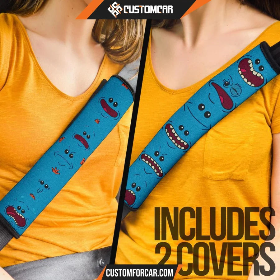 Rick And Morty Seat Belt Covers Mr. Meeseeks Emotions Patterns Belt Covers R21603 DECORINCAR 4