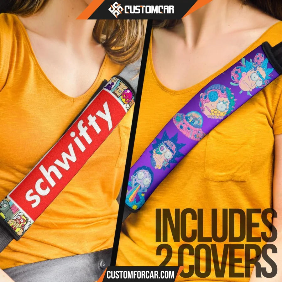 Rick And Morty Seat Belt Covers Schwifty Morty Modes Belt Covers R51408 DECORINCAR 4