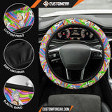 Rick And Morty Steering Wheel Cover Rick & Morty Smoke Weed Trippy Mode Steering Wheel Cover D31303 DECORINCAR 4
