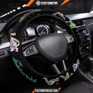 Rick And Morty Steering Wheel Cover Rick & Morty Teleport Game Mode Steering Wheel Cover D31304 DECORINCAR 1
