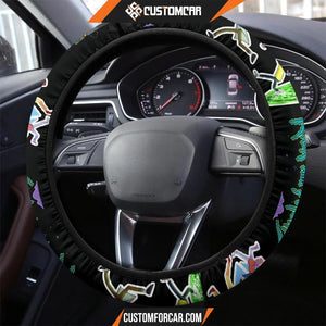 Rick And Morty Steering Wheel Cover Rick & Morty Teleport Game Mode Steering Wheel Cover D31304 DECORINCAR 3