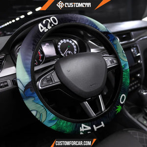 Rick And Morty Steering Wheel Cover Weed Rick I Love 420 Steering Wheel Cover NT041503 DECORINCAR 1