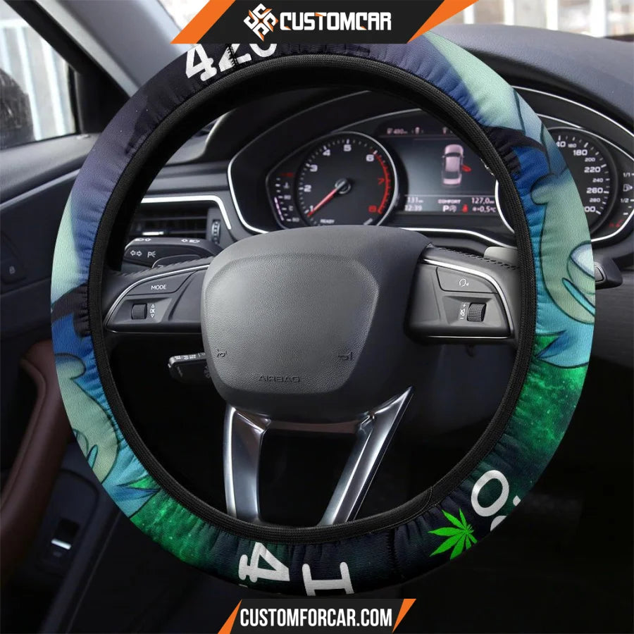 Rick And Morty Steering Wheel Cover Weed Rick I Love 420 Steering Wheel Cover NT041503 DECORINCAR 3