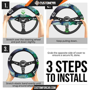 Rick And Morty Steering Wheel Cover Weed Rick I Love 420 Steering Wheel Cover NT041503 DECORINCAR 6