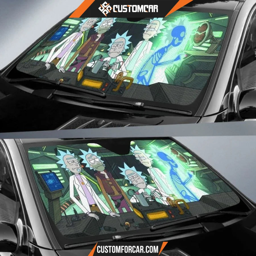 Rick & Morty in Lap on Spaceship car auto sunshades - Auto 