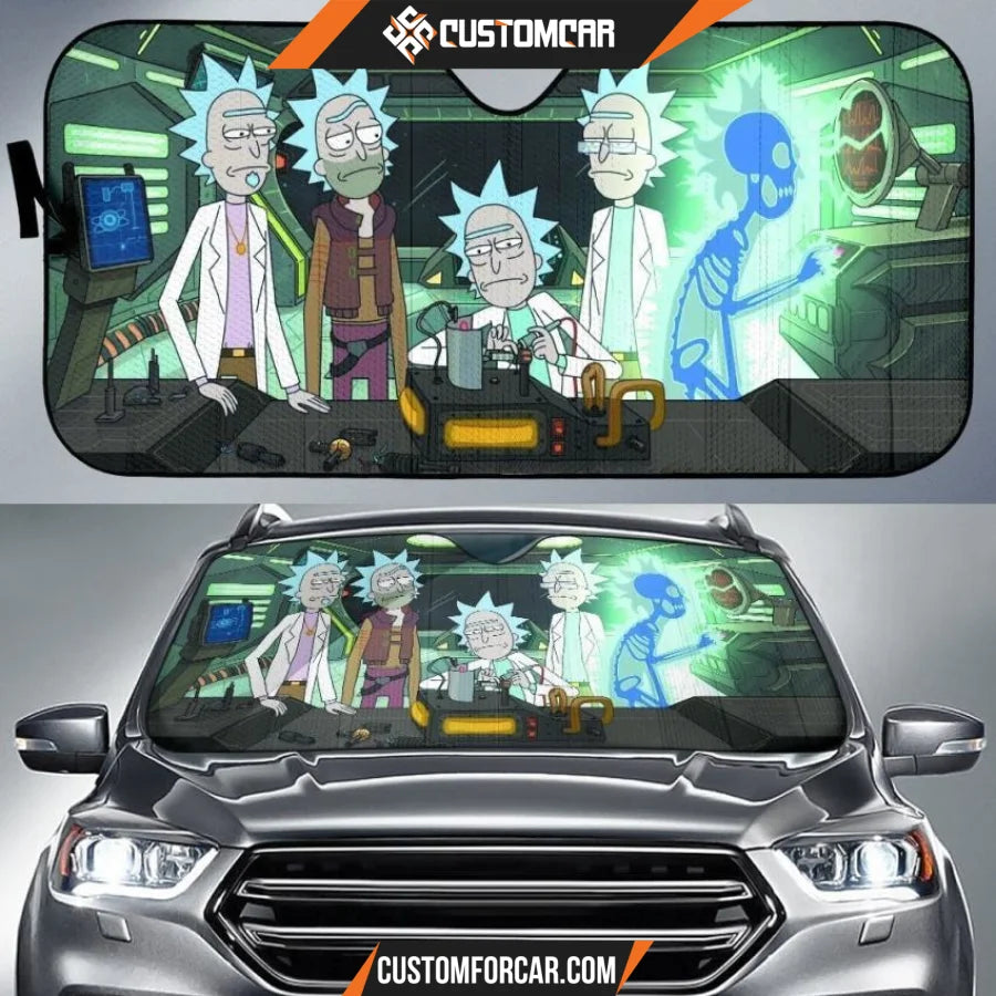 Rick & Morty in Lap on Spaceship car auto sunshades - Auto 