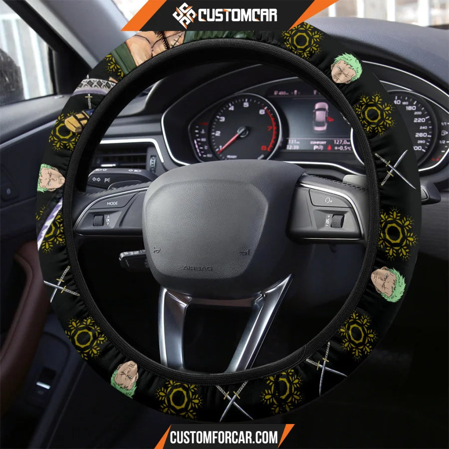 Roronoa Zoro One Piece Christmas Steering Wheel Cover Anime