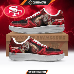 San Francisco 49ers Air Sneakers Mascot Thunder Style Custom
