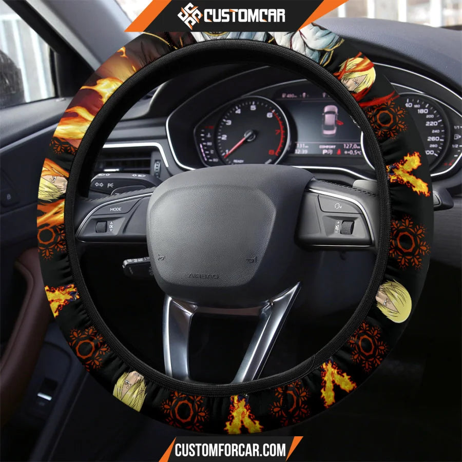 Sanji One Piece Christmas Steering Wheel Cover Anime Car