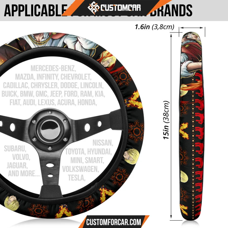 Sanji One Piece Christmas Steering Wheel Cover Anime Car