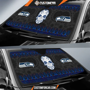 Seattle Seahawks American Football Club Skull Car Sun Shade