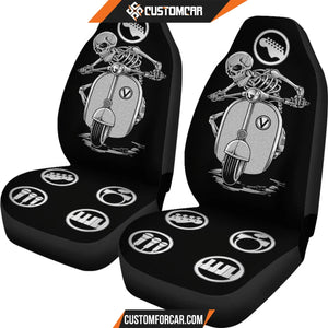 Skeleton Driving Vespa Rock Symbol Patterns Funny Rock N Roll Car Seat Covers R042614 DECORINCAR 4