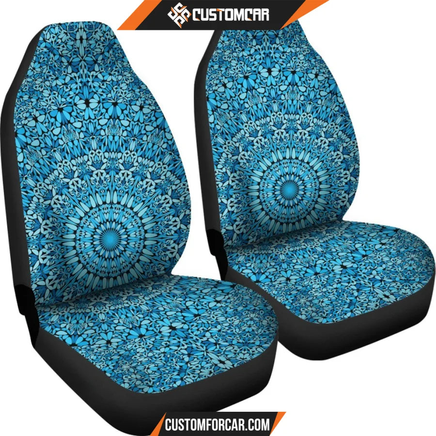 Sky Blue Mandala Car Seat Covers DECORINCAR