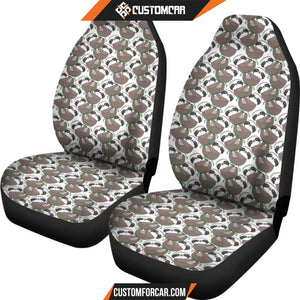 Sloth Bamboo Pattern Print Universal Fit Car Seat covers Car