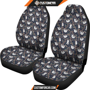 Sloth Floral Pattern Print Universal Fit Car Seat covers Car