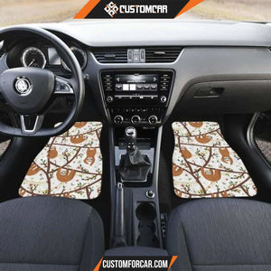 Sloths Hanging On The Tree Pattern Front And Back Car Mats 