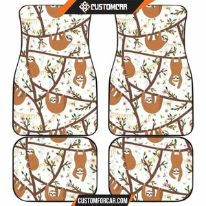Sloths Hanging On The Tree Pattern Front And Back Car Mats 