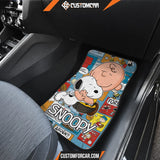 Snoopy Cartoon Car Floor Mats | Charlie Brown Hug Snoopy Mix