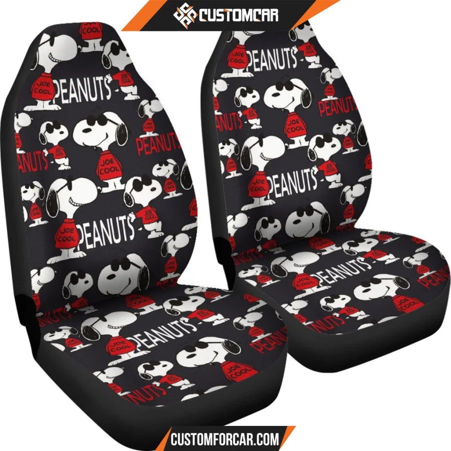 Snoopy Cartoon Car Seat Covers | Cool Snoopy Wearing Glass