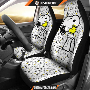 Snoopy Cartoon Car Seat Covers | Snoopy Hug Woodstock Tiny
