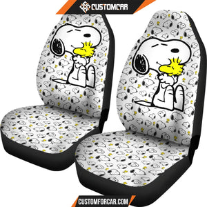 Snoopy Cartoon Car Seat Covers | Snoopy Hug Woodstock Tiny