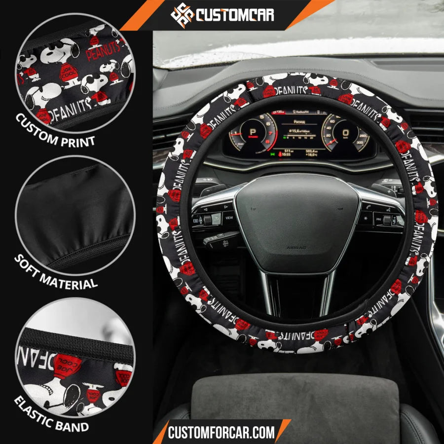 Snoopy Cartoon Steering Wheel Cover | Cool Snoopy Wearing