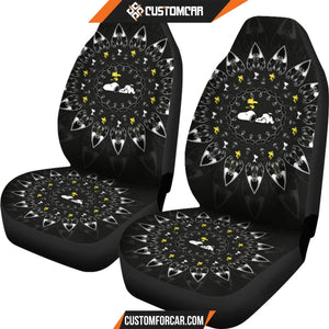 Snoopy Mandala Car Seat Covers Cartoon Car Accessories