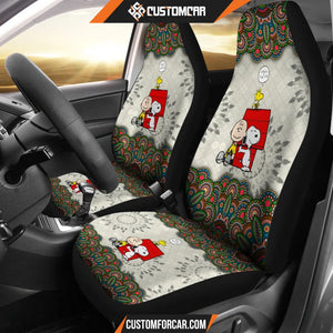 Snoopy Mandala Car Seat Covers Cartoon Car Accessories