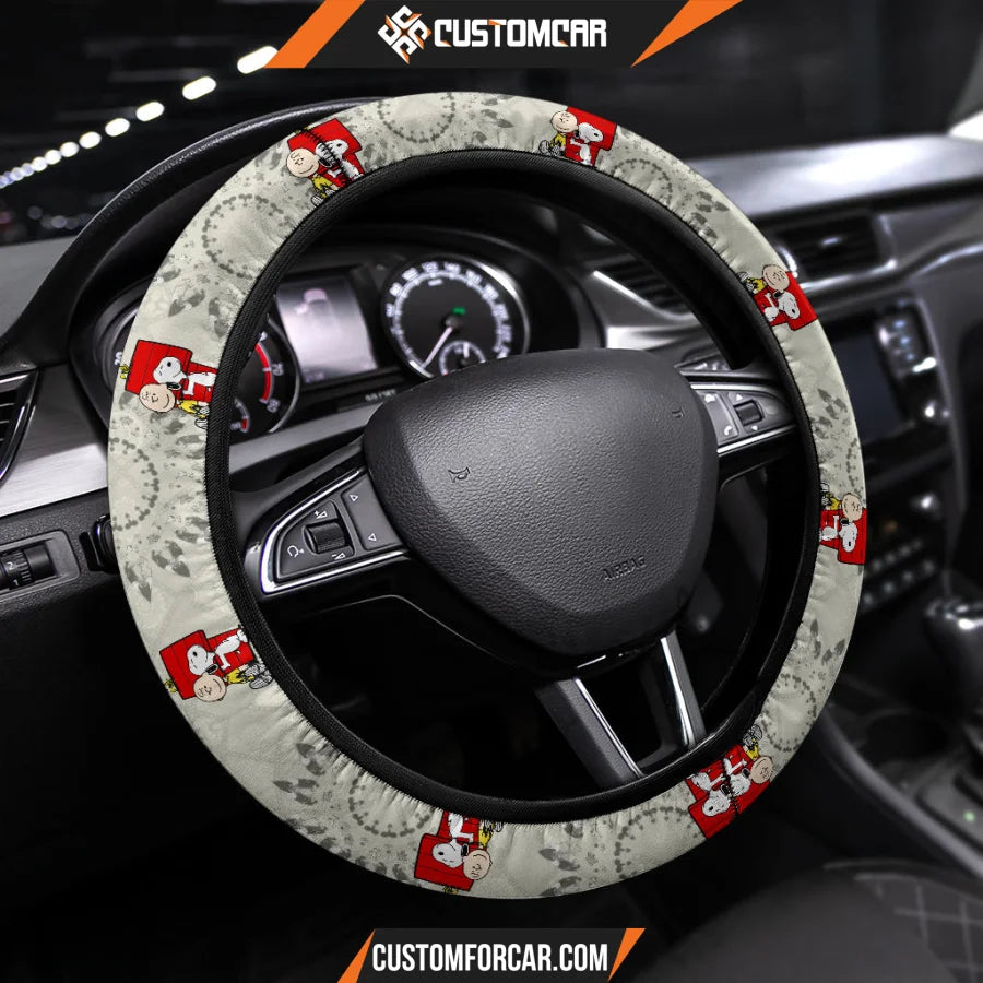 Snoopy Mandala Steering Wheel Cover Cartoon Car Accessories