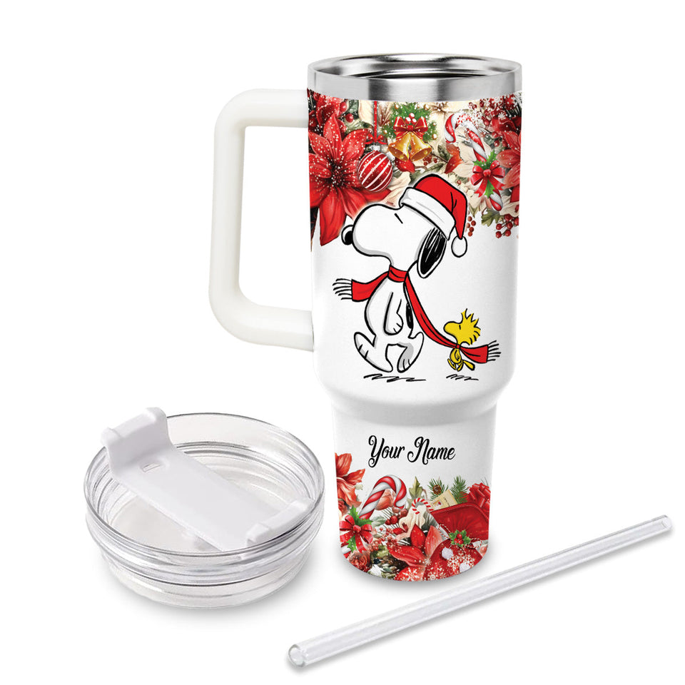 Snoopy Peanuts Cartoon Personalized 40oz Tumbler With Handle and Straw