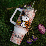 Snoopy Peanuts Cartoon Personalized 40oz Tumbler With Handle and Straw