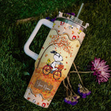 Snoopy Peanuts Cartoon Personalized 40oz Tumbler With Handle and Straw